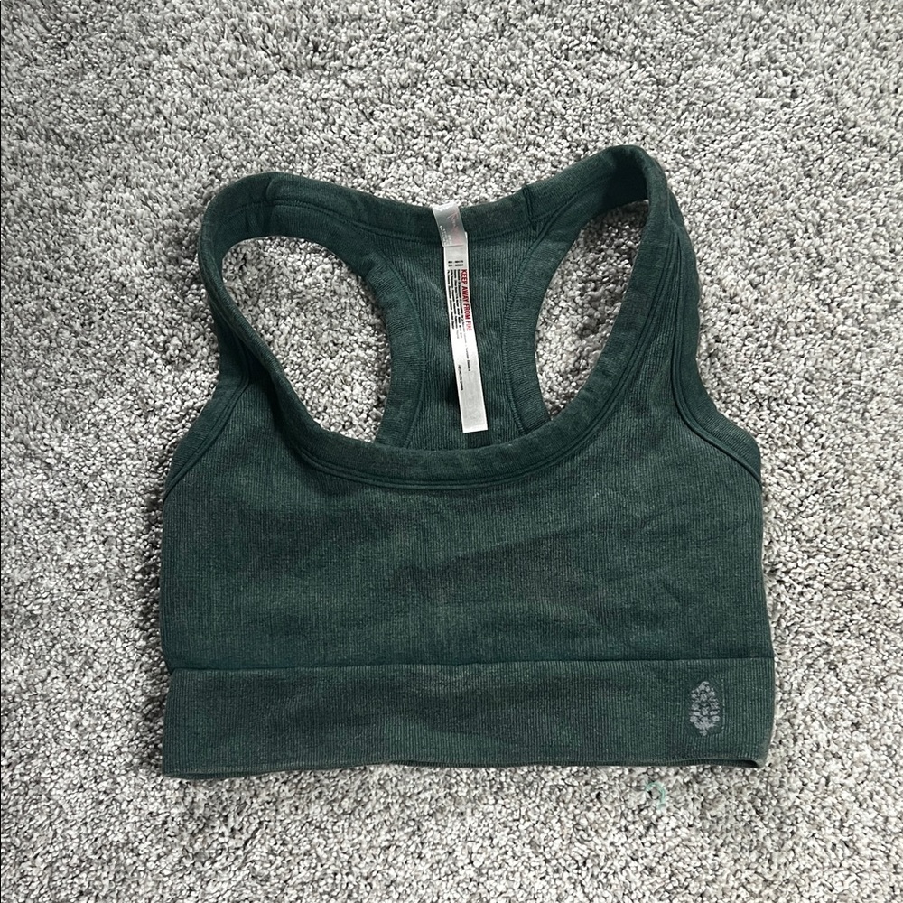 Free People Movement Green Racerback Sports Bra